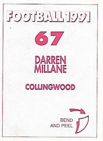 1991 Select AFL Stickers #67 Darren Millane Back